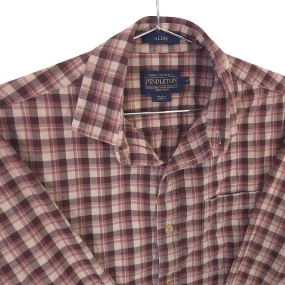 Pendleton Other - Pendleton Alder Flannel Shirt Mens Small Brick Red Plaid Long Sleeve Button Up